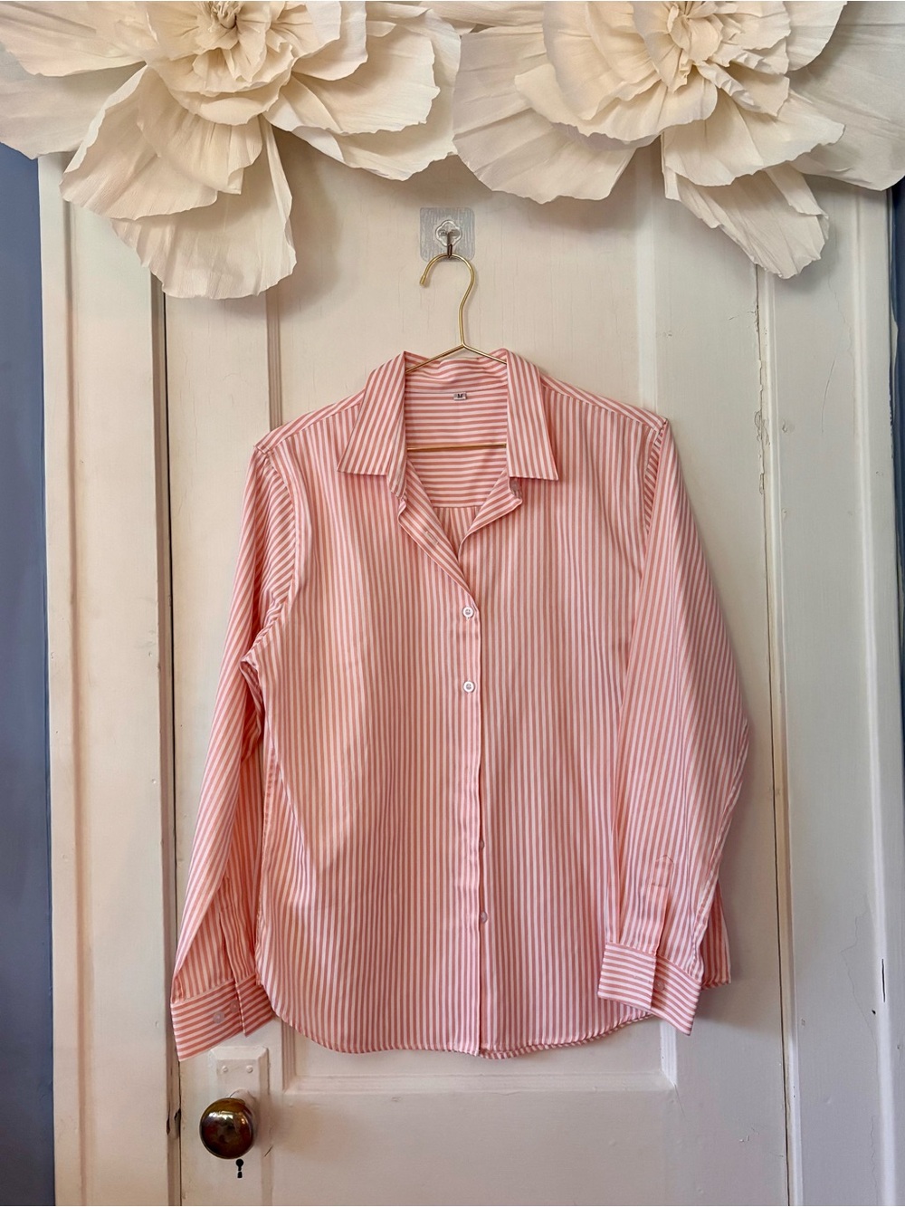 Men's Pink Striped Button-Up Shirt
